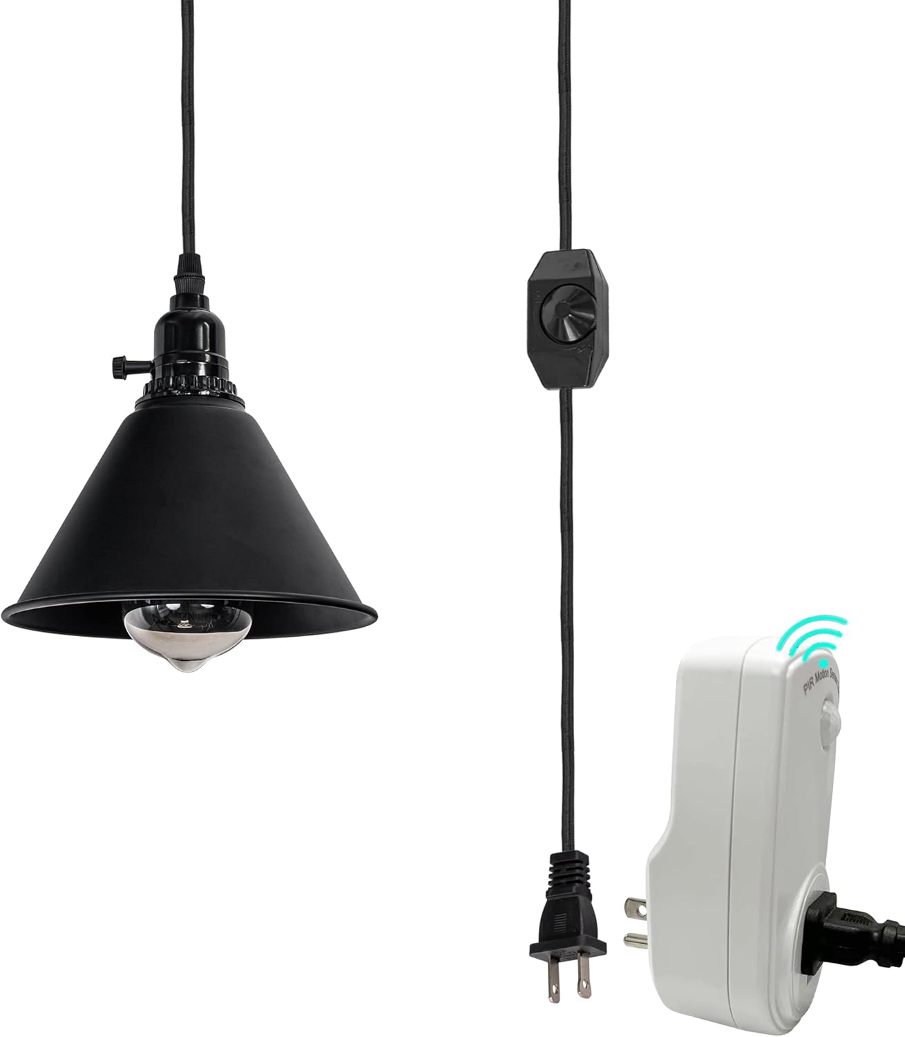 15ft Plugin Dimmer Switch Cord Motion Sensor Light Industrial Bulb Guard Cone Shape Iron for