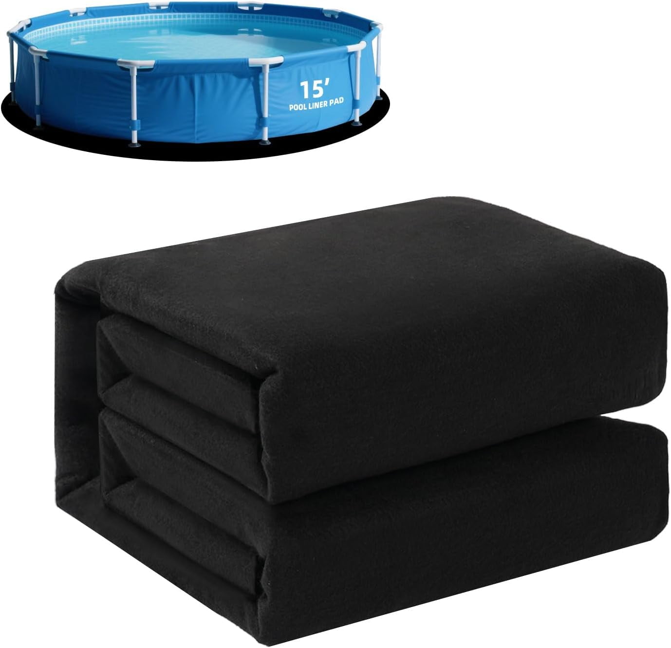 15ft Pool Liner Pad, Round Pool Pad for Above Ground Pool, Under Pool ...