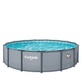 thumbnail image 1 of Funsicle 15ft Oasis Above Ground Metal Frame Swimming Pool, Includes FiltraBoost™ 1200S Pump with AutoSkimmer, Round, Age 6 & up Including Floats and Game, 1 of 6