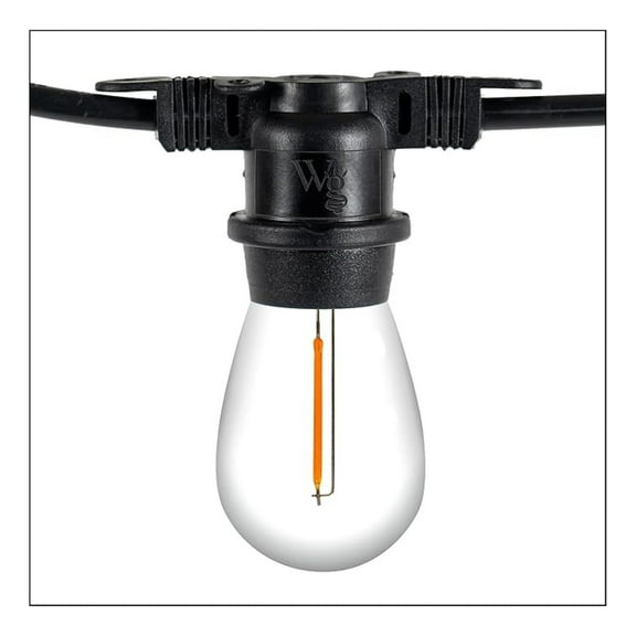 15ft S14 Shatterproof Outdoor String Lights, 10 Edison Bulbs Dimmable LED Grade String Lights, Connectable, Black SJTW Wire