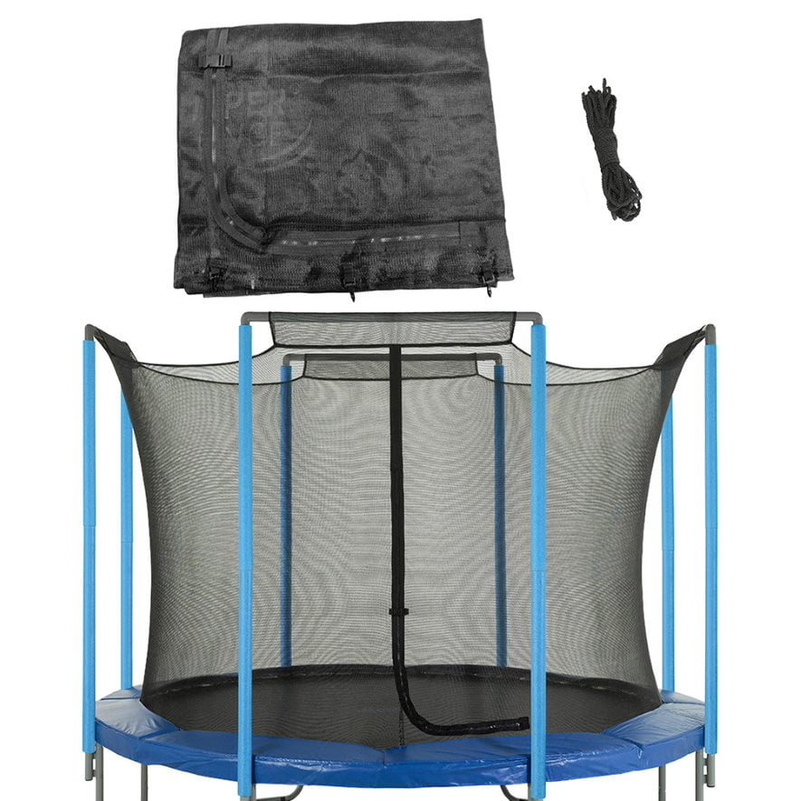 Black Weatherproof Trampoline Enclosure Net for 15 ft Round Frame