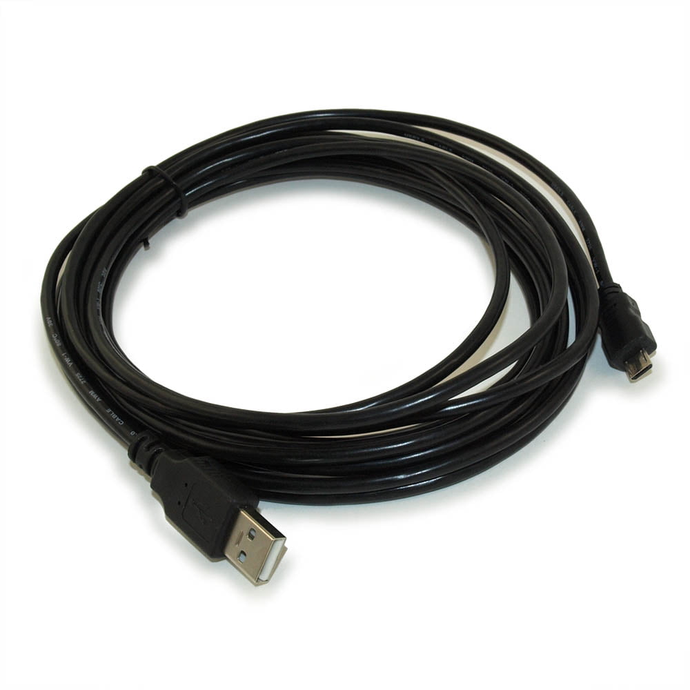 15ft USB 2.0 Certified Type A Male to Micro-B 5-Pin Cable, Nickel