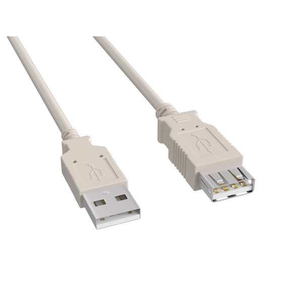 Cable Leader 15ft USB 2.0 Type A High Speed Extension Cable Male to Female, Ash White