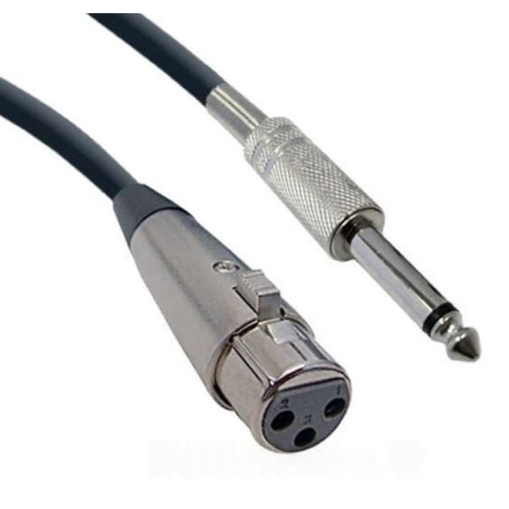 15ft XLR Female to 1/4" Mono Plug Shielded Microphone/Audio Cable