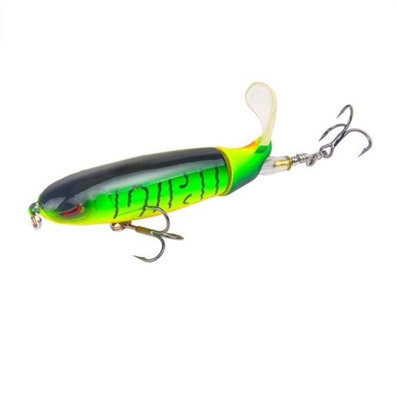15g 11cm Topwater Lure, Propeller Bait Walking Pencil & Popper, Hard Floating Lure for Snakehead & Culter