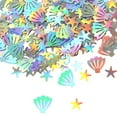 thumbnail image 1 of 15g Mermaid Seashell Glitter PVC Table Confetti for Wedding, Birthday, Bridal Shower, Valentines Party Decorations (Blue), 1 of 6
