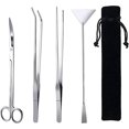 15in Aquascape Tools, 4 in 1 Long Aquarium Tweezers Scissors Spatula, Stainless Steel Aquatic