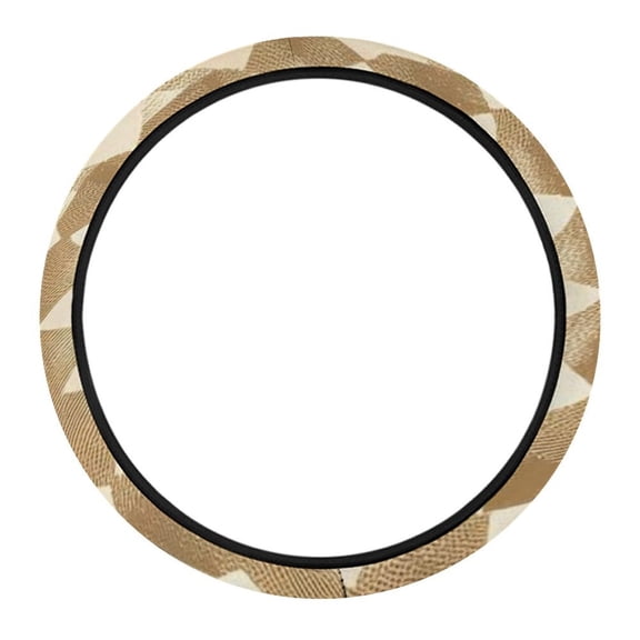 15in Car Steering Wheel Cover Is Skid Resistant And Durable For Easy Installation Tan Houndstooth Vintage Texture Hand-drawn Sketch_1
