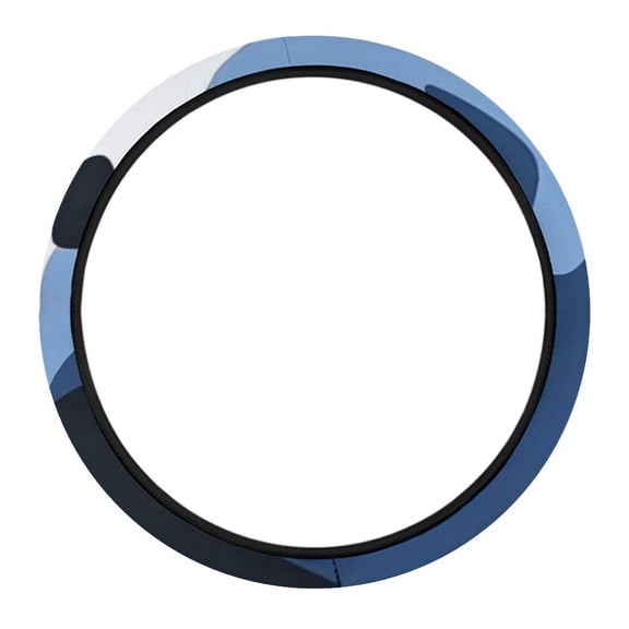 15in Car Steering Wheel Cover Is Skid Resistant And Durable For Easy Installation Vector Camouflage Pattern Blue_2