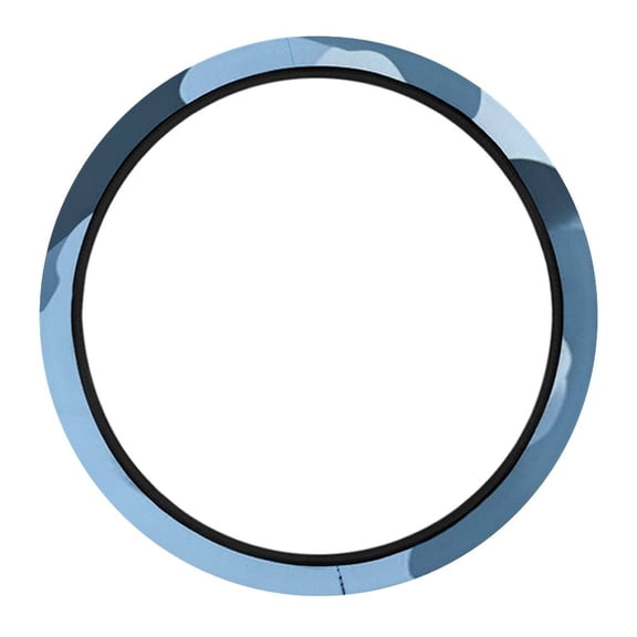 15in Car Steering Wheel Cover Is Skid Resistant And Durable For Easy Installation Vector Camouflage Pattern Blue_3