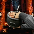 thumbnail image 1 of 15in Halloween Witch Cauldron - Plastic Flame Candy Bucket for Trick or Treat, Party Decor, Punch Bowl & Props (Black), 1 of 7