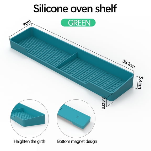 15in Magnetic Stove Top Shelf, Over Stove Spice Rack Organizer for Kitchen Storage - Green