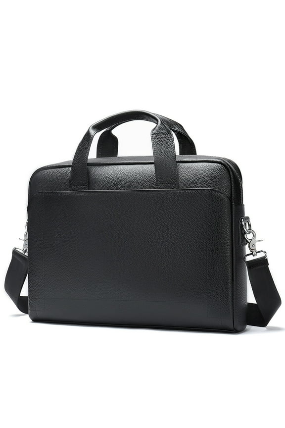 15in Men's Leather Bag Retro leather briefcase, large capacity computer bag, suitable for business, travel, gifts for boyfriend/father/husband