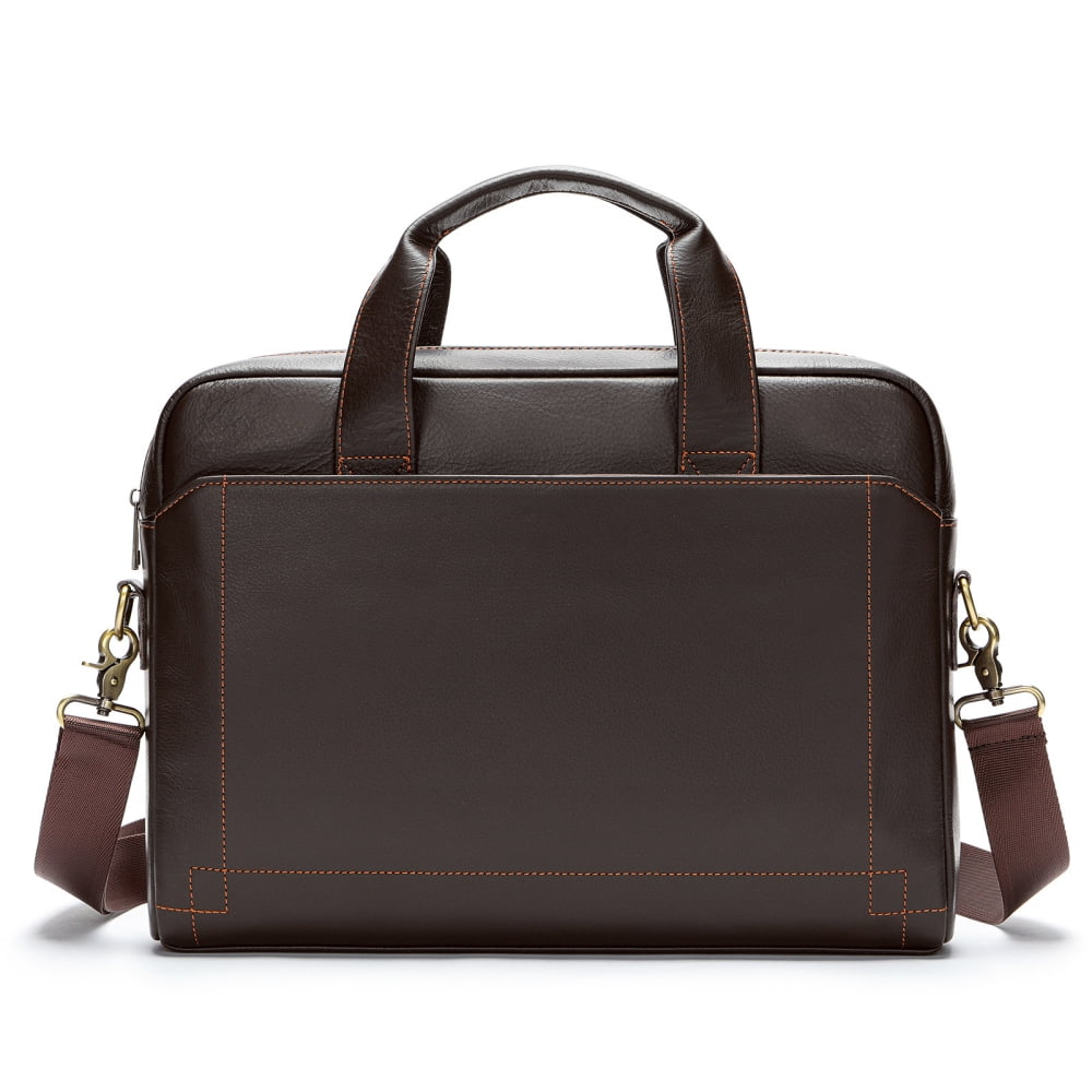 15in Men's Leather Bag Retro leather briefcase, large capacity computer bag, suitable for business, travel, gifts for boyfriend/father/husband