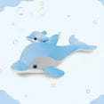 thumbnail image 1 of ​15in Ocean Blue Dolphin Duo Plush - 2-Piece Mother & Baby Stuffed Animals, Connecting Marine Cuddle Pillow & Aquarium Gift​​ blue, 1 of 6