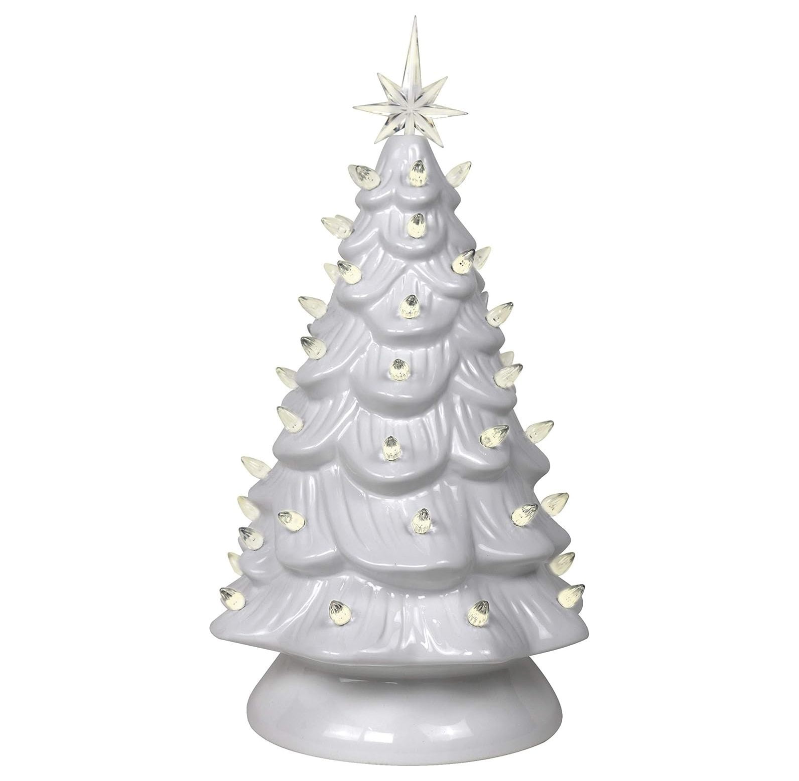 15in Prelit HandPainted Ceramic Christmas Tree Holiday Decoration