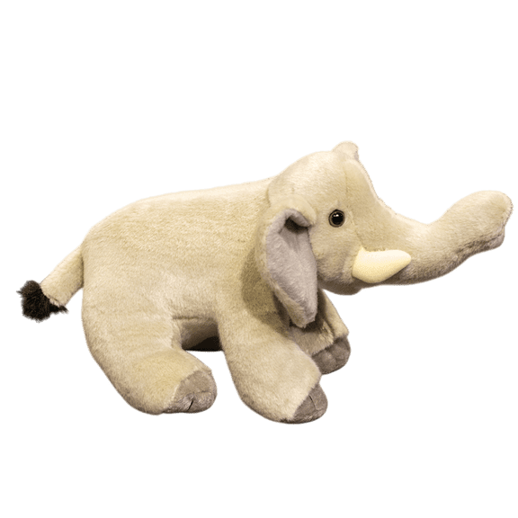 15in Premium Grey Stuffed Elephant with Distinctive Upturned Proboscis Super Soft and Durable
