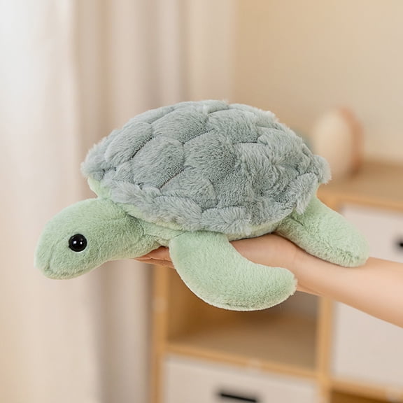 15in Simulated Turtle Shaped Plush Toys, Soft Bedside Sofa Pillows, Used for Home Decoration as Birthday Gifts(Green)