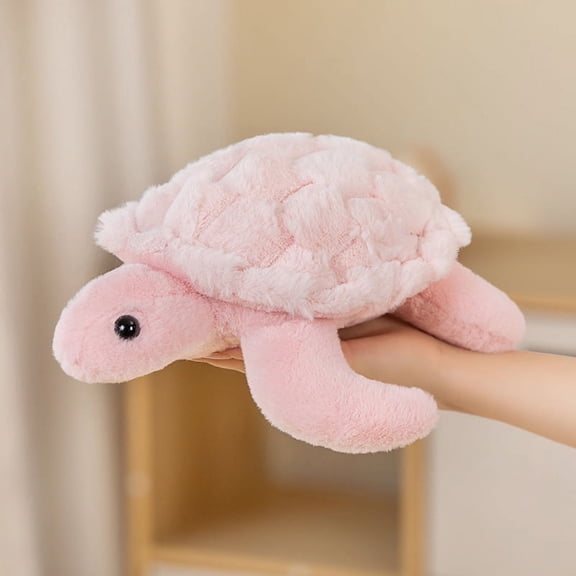 15in Simulated Turtle Shaped Plush Toys, Soft Bedside Sofa Pillows, Used for Home Decoration as Birthday Gifts(Pink)