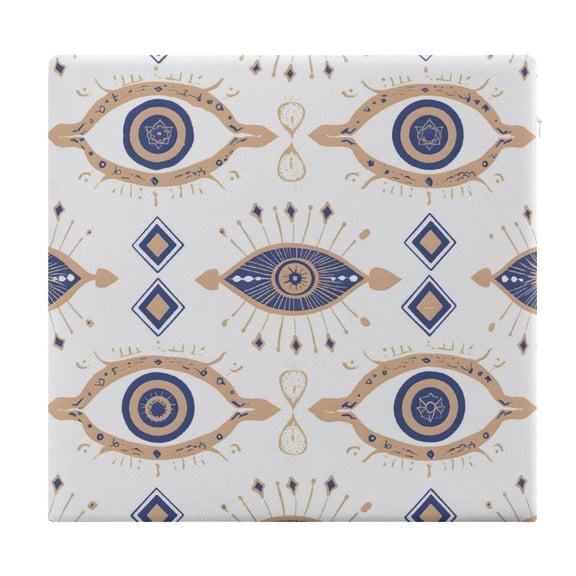 15in Square Cushion With Cushion Core Memory Cotton Core Is Not Easy To Open Line Deformation Pilling Invisible Zipper Gold Foil Illustration of An Evil Eye