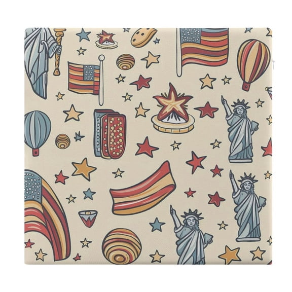 15in Square Cushion With Cushion Core Memory Cotton Core Is Not Easy To Open Line Deformation Pilling Invisible Zipper Independence Day Theme Elements Star (4)