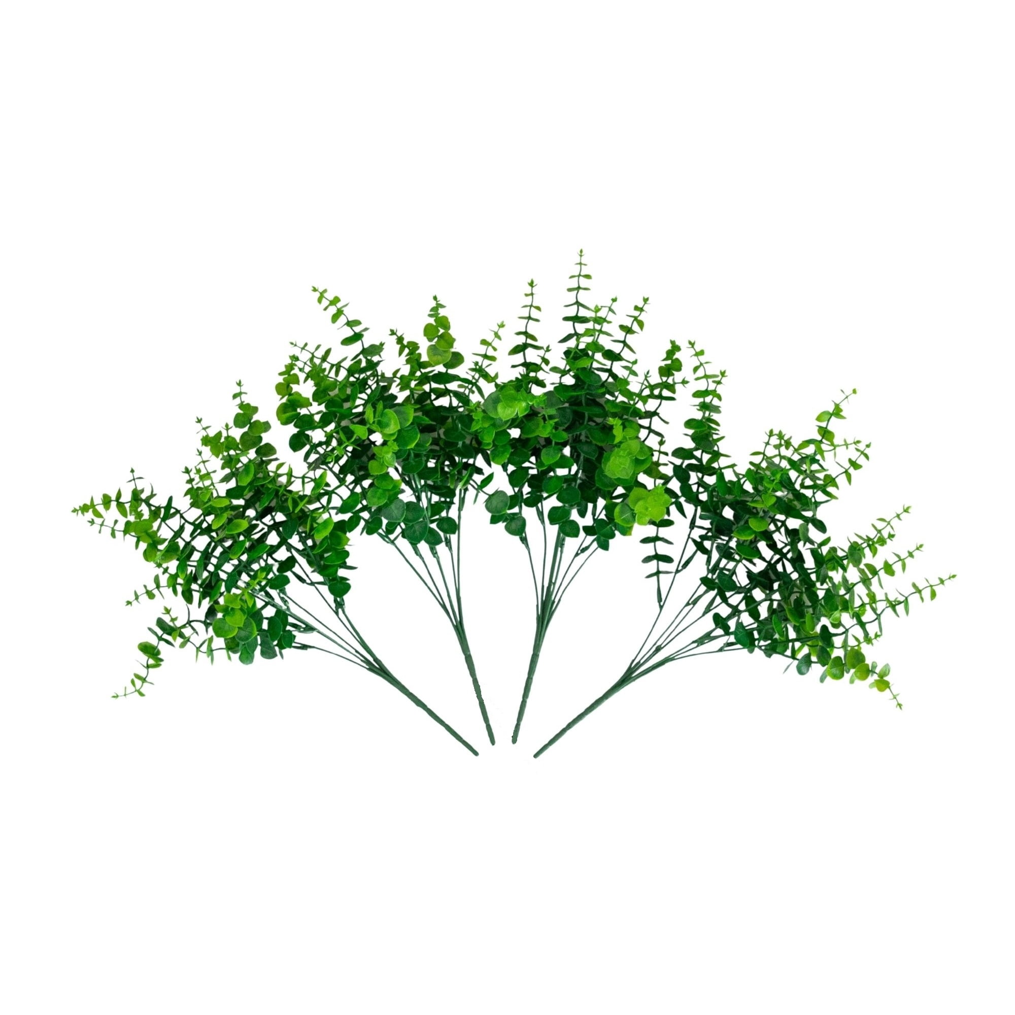 15in. UV Resistant Artificial Eucalyptus Bush (Indoor/Outdoor) - Set of 4