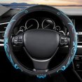 thumbnail image 1 of 15in Universal Butterfly Embroidery Steering Wheel Cover, Breathable Leather Anti-Slip Grip, Odorless Comfortable Car Steering Wheel Protector Cover for Women Men, 1 of 14
