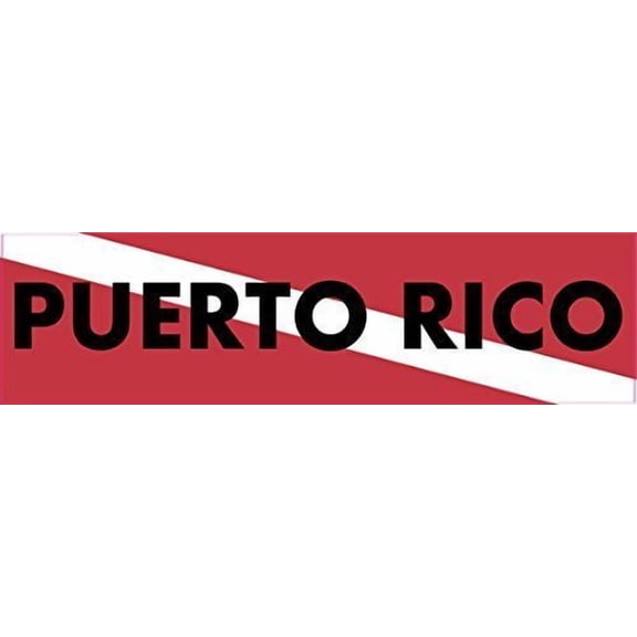 15in x 4in Puerto Rico Scuba Diver Down Flag Vinyl Vehicle Magnet Magnetic Sign Car Magnets