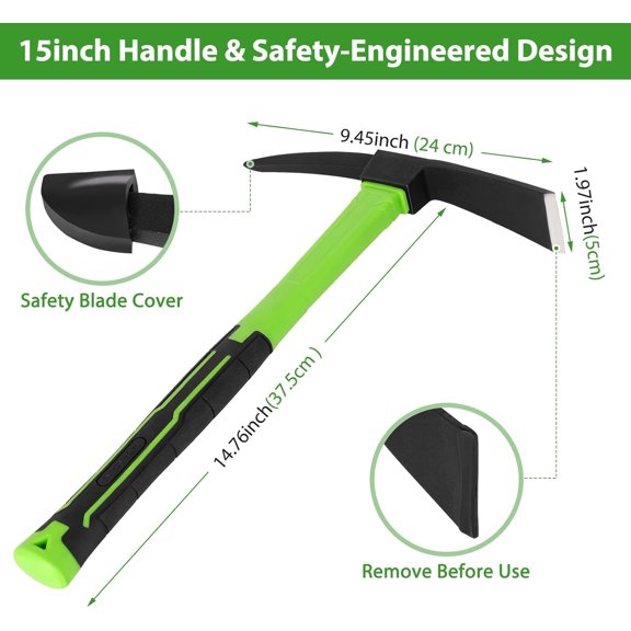 15inch Gardening Picks Durable and Comfortable Handle Garden Tool Pick Axes for Digging$$Garden & Patio