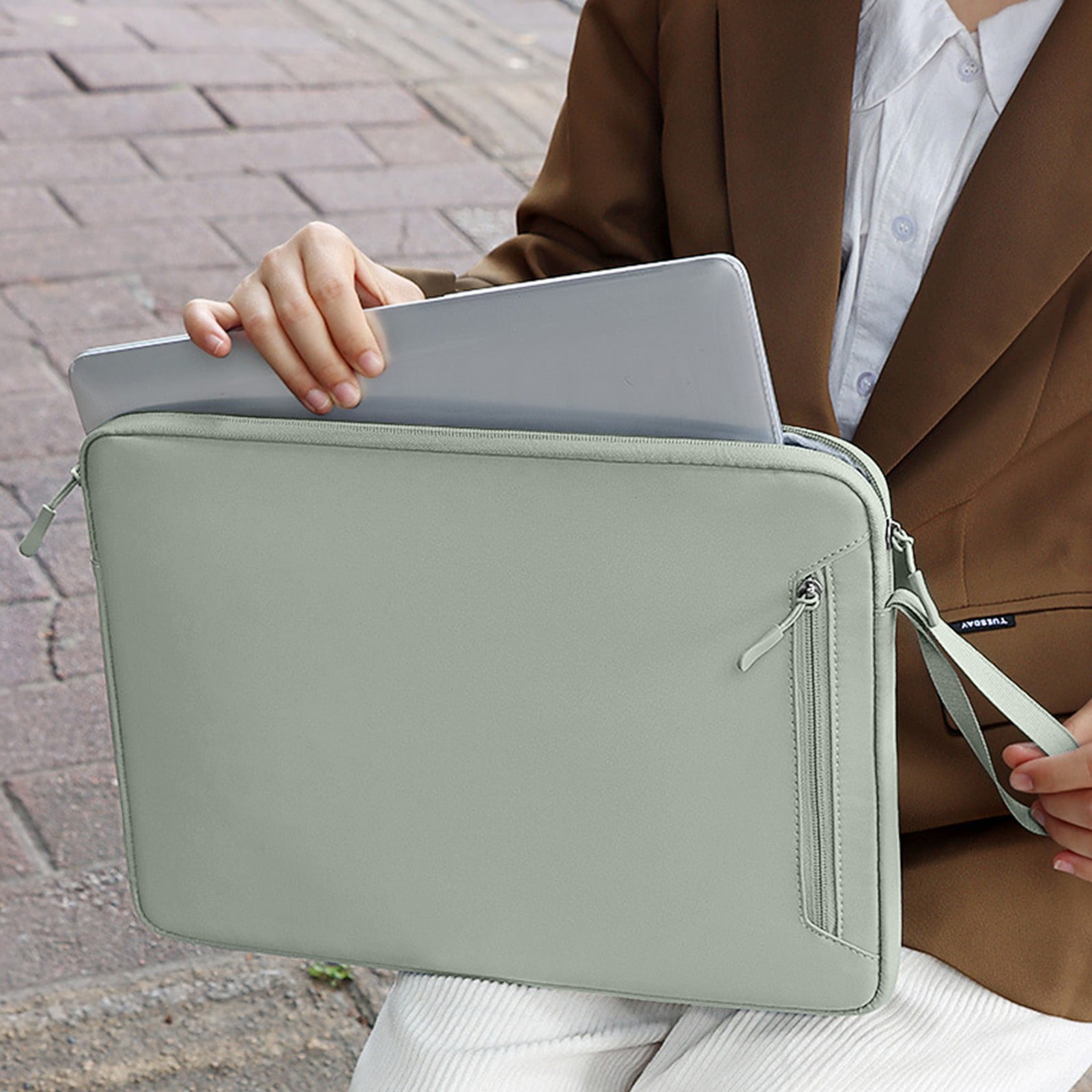 15inch Laptop Sleeve Case, Waterproofs Fabricv Computer Bag with Inner Village Soft for MacBook Air M4/A3420 M3/A3113 M2/A2681, M1/A2337 2025-2018, MacBook Pro M2/M1(Green)