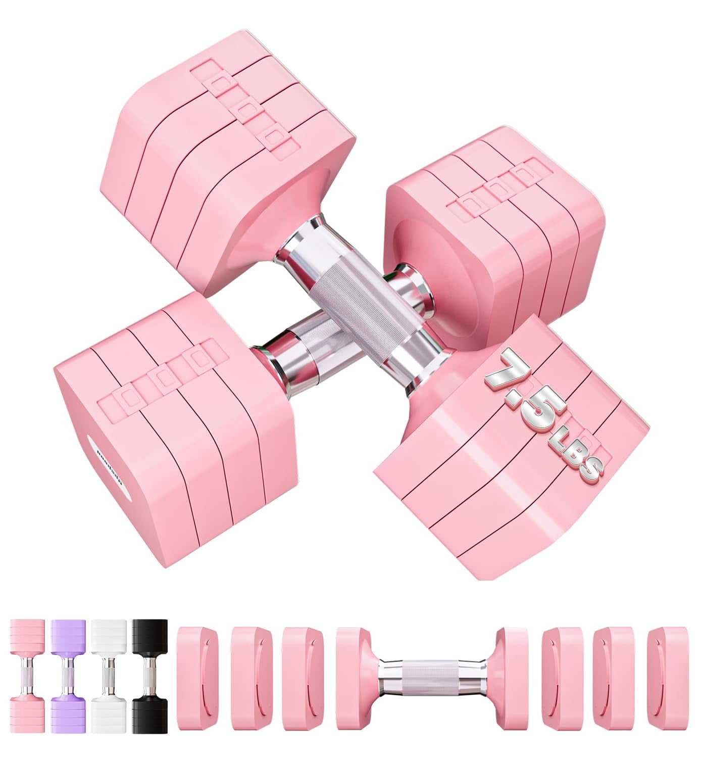 15lb 20lb 30lb 40lb 50lb Adjustable Dumbbell Set Free Weights Dumbbells For Women Men Hand Sets Adjust Weight Home Gym Exercise Workout Strength Equipments
