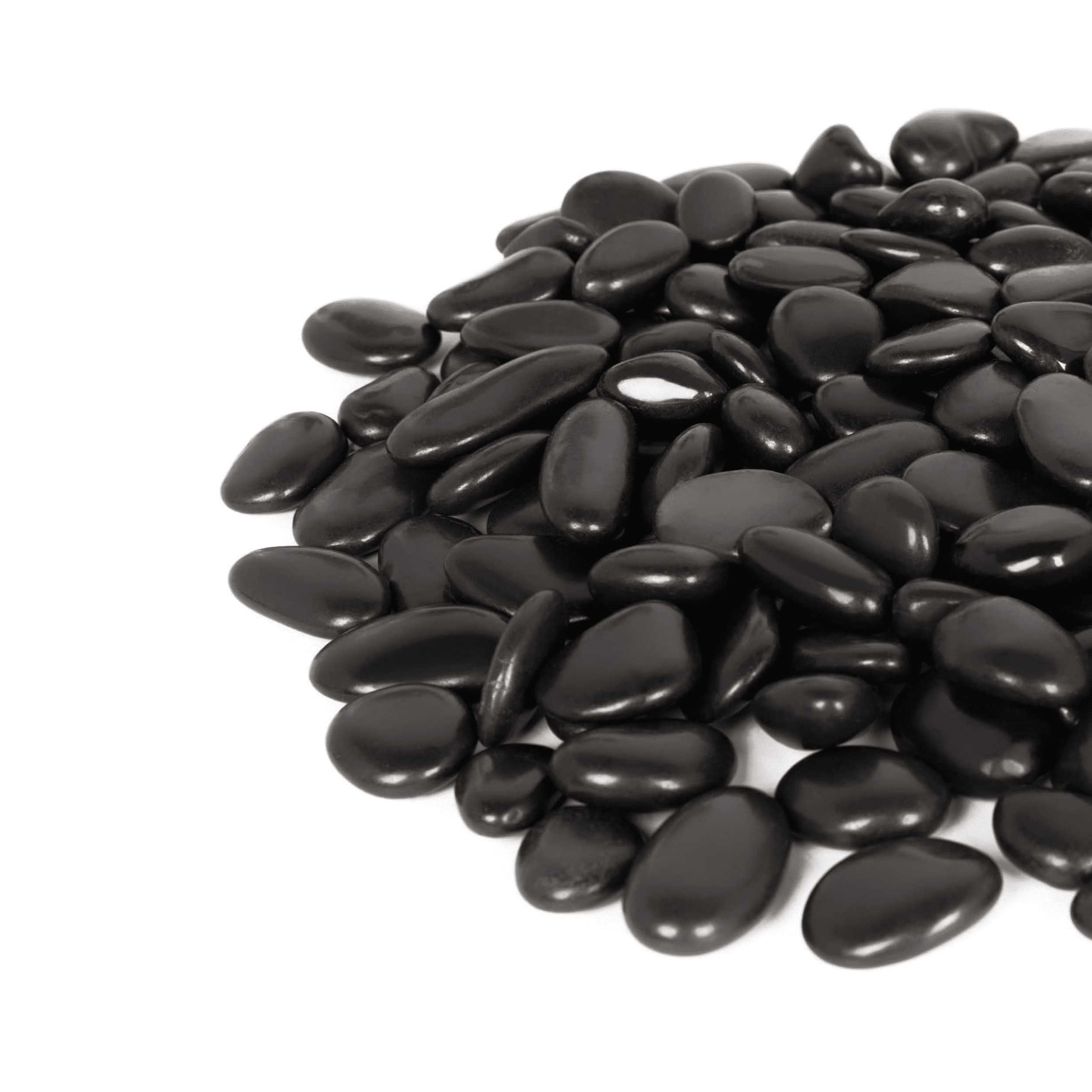 15lb Black Stones for Plants, High Polished Decorative Rocks for Indoor