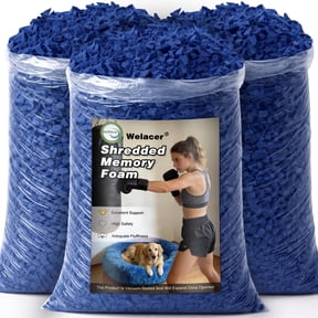 15lbs Bean Bag Filler, Blue Memory Foam for Punching Bags | Ideal for Beanbag Chairs, Couch Cushions, Pillows, Dog Beds, Pouf Ottomans, Grappling Dummies, and Packing Fill