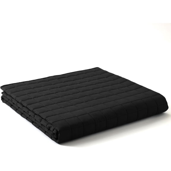 15lbs Weighted Blanket for Adults, Heavy Bed Throw Blanket with Cooling Glass Beads for All Season Use, Ideal for ~90lbs (48x72 Inches, Twin/Full, Dark Grey)