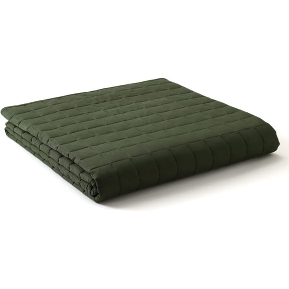 15lbs Weighted Blanket for Adults, Heavy Bed Throw Blanket with Cooling Glass Beads for All Season Use, Ideal for ~90lbs (48x72 Inches, Twin/Full, Dark Grey)