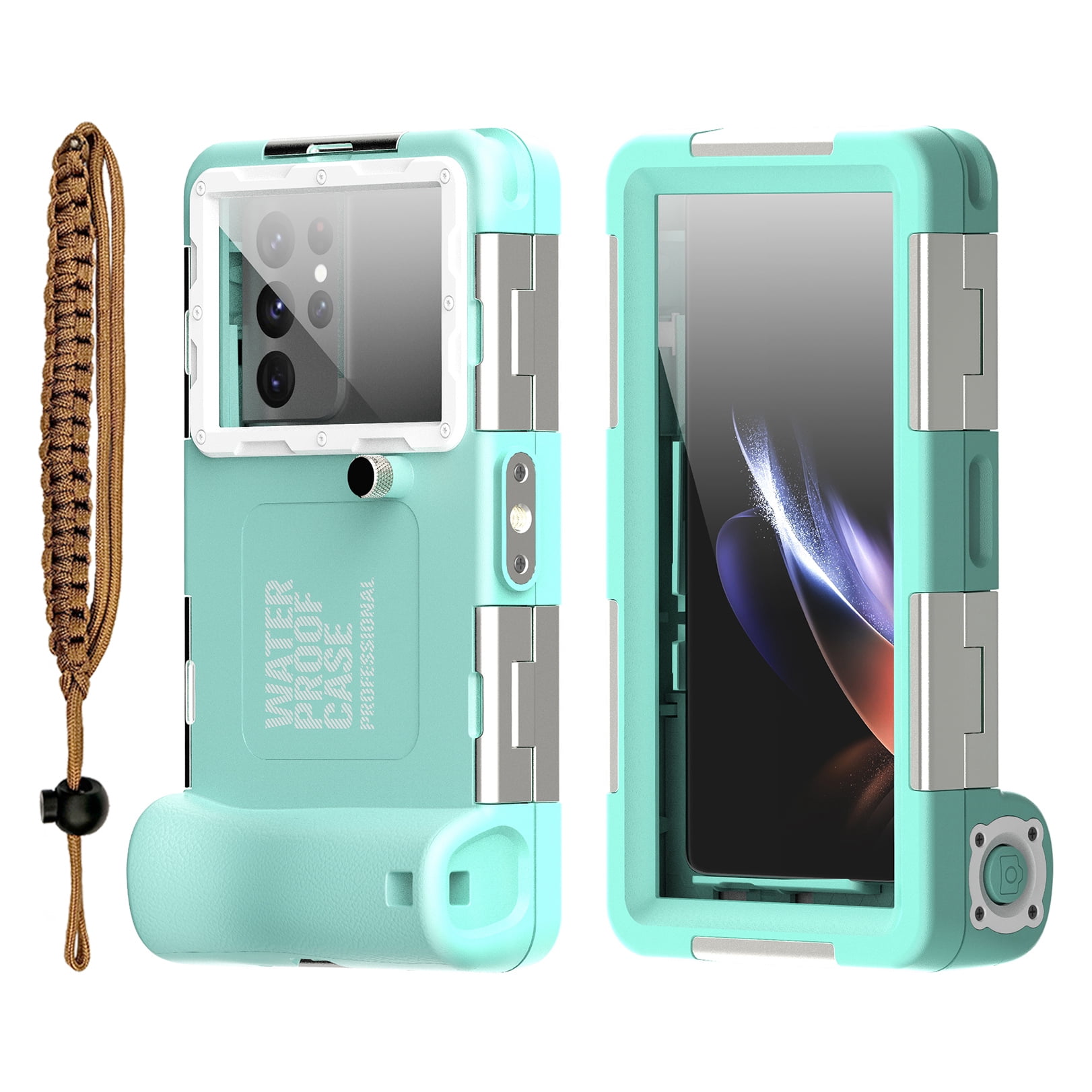 50ft IP68 Waterproof Diving Housing for iPhone 16/15/14/13/12/11/SE/Galaxy S25/S24/S23/S22/21/Note 20 Ultra Universal Waterproof Phone Protective Case for Snorkeling Scuba Swimming Surfing(Blue)
