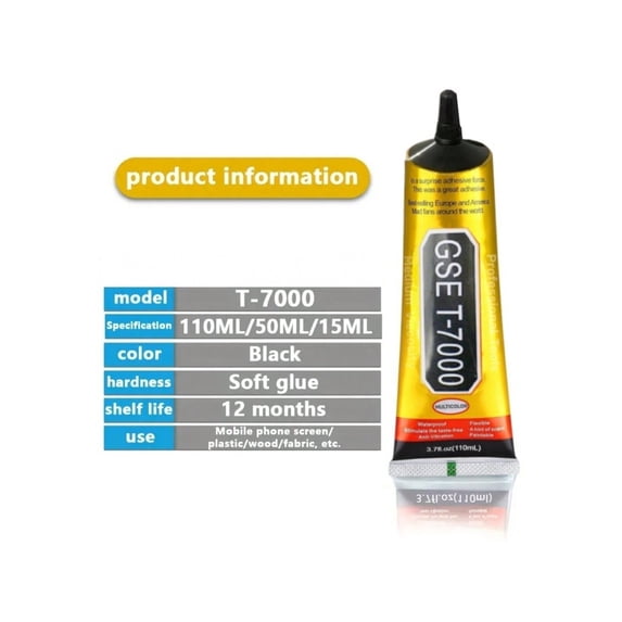 15ml/50ml/110ml T-7000 Craft Glue For Jewelry Making - Black T-7000 Medium Adhesive Glues,Multi-Function Liquid Fusion Glue With Needle Precision Kit