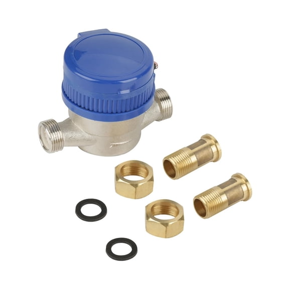 15mm 1/2 Inch Cold Water Meter with Fitting Home Garden Household Measuring Instrument Tool