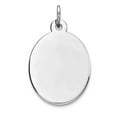 thumbnail image 1 of 15mm 925 Sterling Silver Rhod Plate Eng. Oval Polish Front Satin Back Disc Charm Pendant Necklace for Women, 1 of 2
