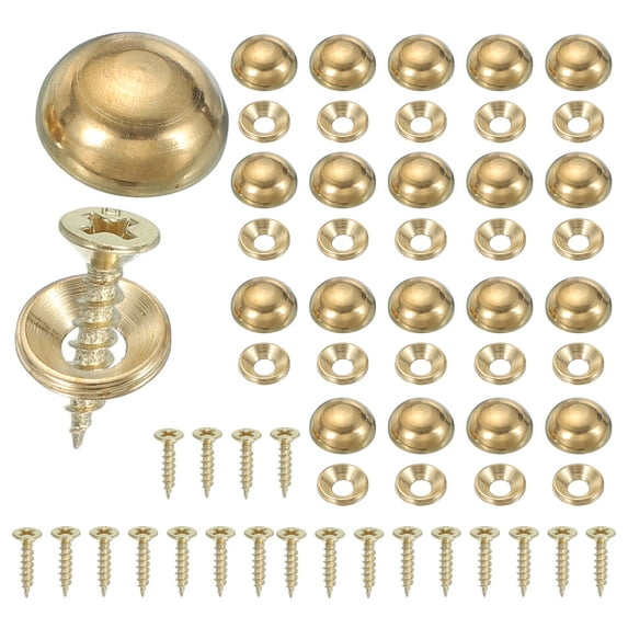Uxcell Brass Decorative Screws with Caps for Furniture Fixing and Wall Hangings Yellow 15mm