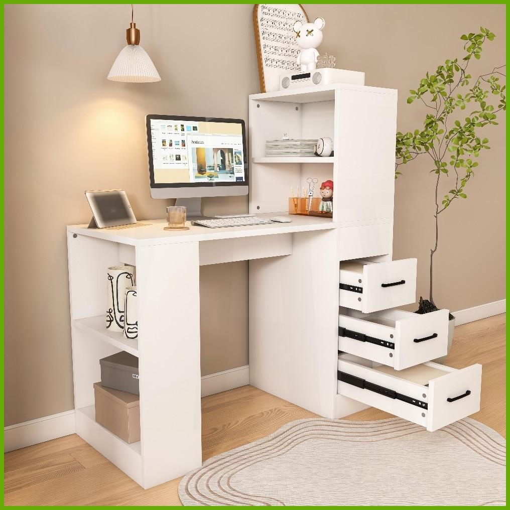 15mm Density Board Computer Desk - Ergonomic, Easy-Clean with 3 Drawers ...