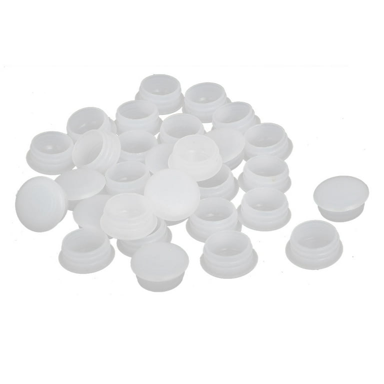 15mm Dia Plastic Round Flush Mounted Tube Insert Hole Plugs White