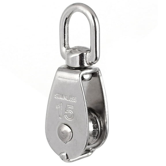 15mm Diameter Stainless Steel Single Sheave Swivel Eye Rope Pulley