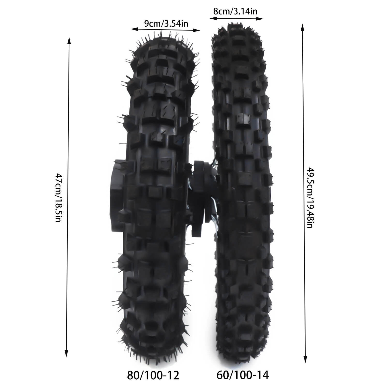 Juego De Tubos Internos De Neumáticos, 3.00-12 Tire Professional Para Dirt Bike Off Road Higoodz