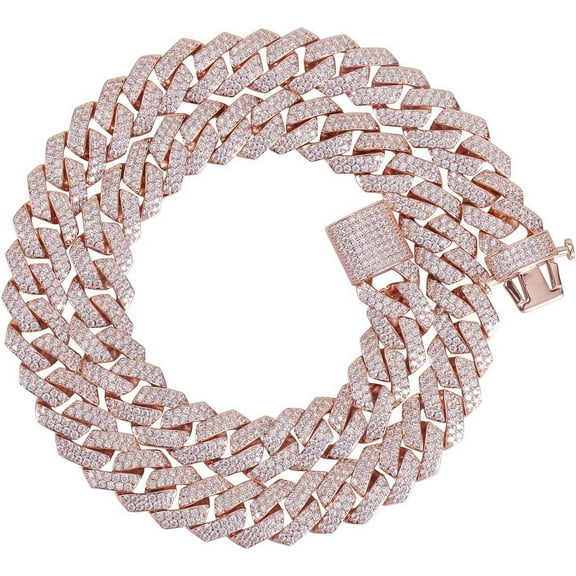 Men's Bling Cuban Link Chain With King Crown - Hip Hop Rhinestone Necklace Jewelry