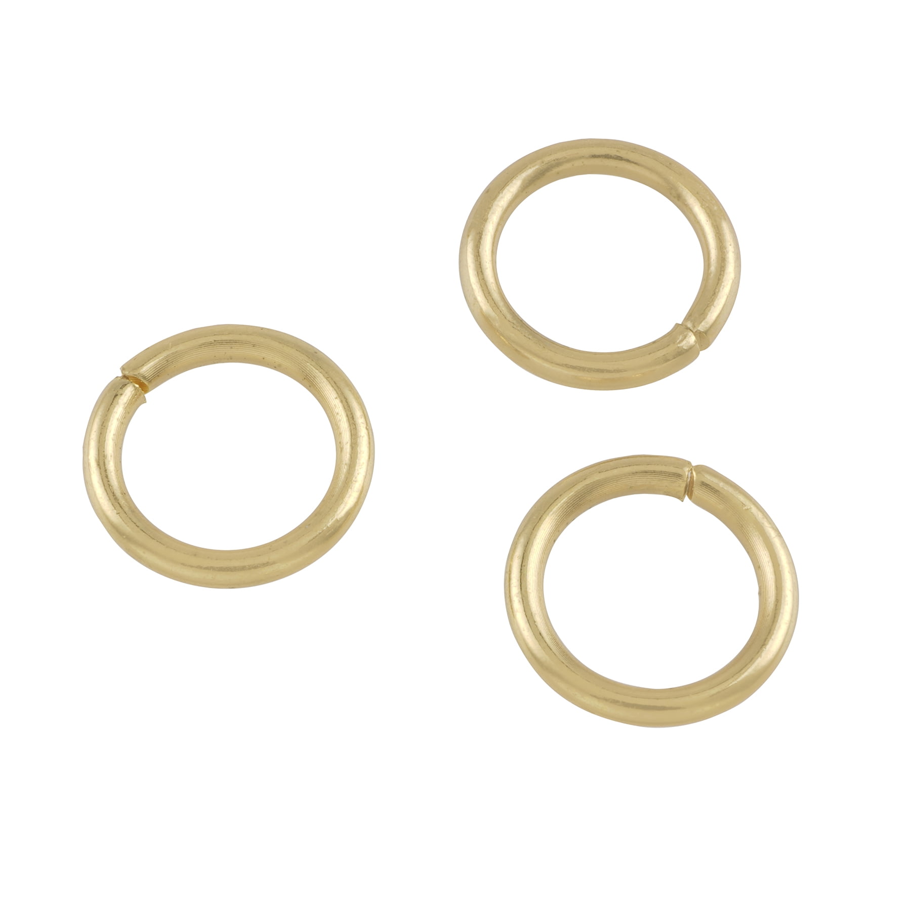 Bead Landing 15mm Gold Jump Rings - 50 Pieces Each (600 Total), 100% Iron for Jewelry Making & Repairs, 12 Pack