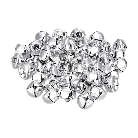 15mm Jingle Bells Craft Bells Carbon Steel Electroplating Silver Tone 80 Pack
