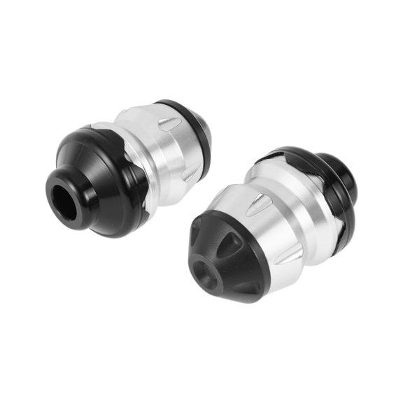 15mm Motorcycle Slider Frame Aluminum Alloy Plastic Wheel Fairing Protection Crash Pad Protector Guard 46mm 74mm Silver Tone 2 Pcs