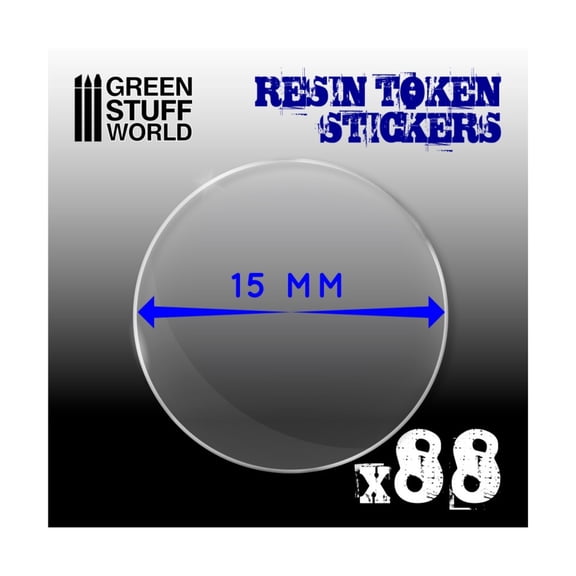 Green Stuff World 15mm Resin Token Stickers New
