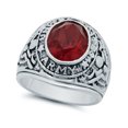 thumbnail image 1 of 15mm Rhodium Plated United States Army Military Red CZ Ring, Size 12.5, 1 of 7